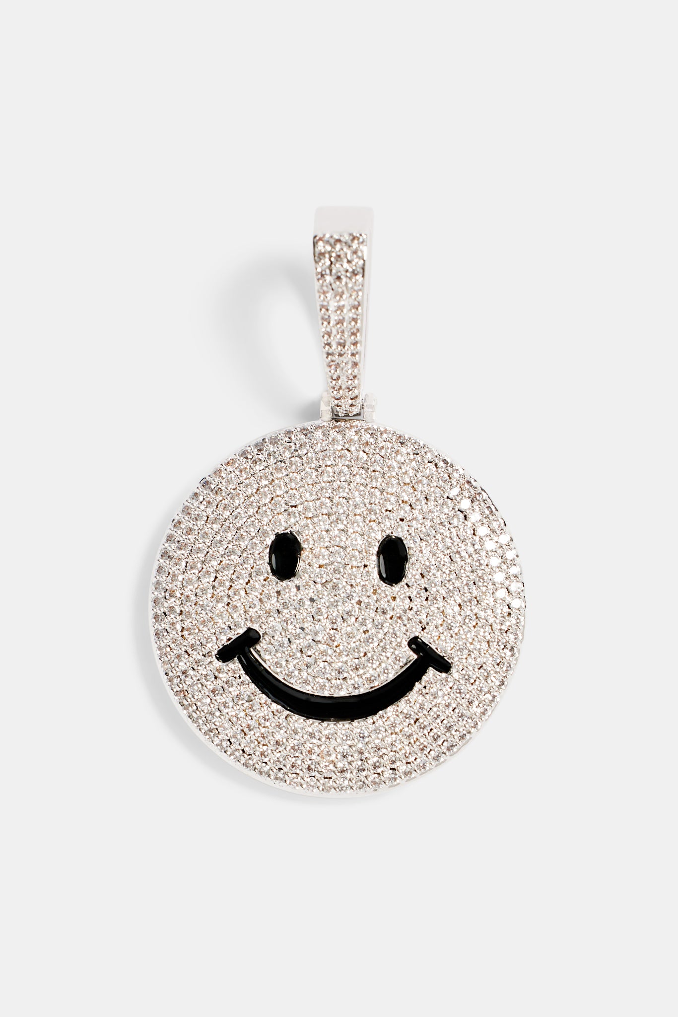 Großer Anhänger mit glitzerndem Zirkonia und Happy Face